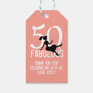 50th Birthday Party Cute Thank You Orange Gift Tags
