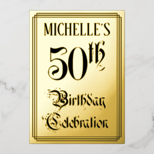 50th Birthday Party — Elegant Script + Custom Name