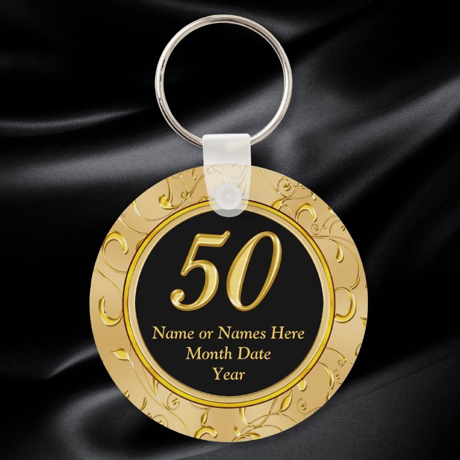 50th Birthday Party Favors 50th Anniversary Favors Key Ring