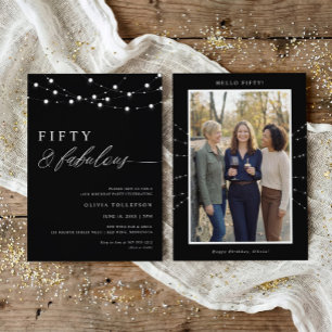 50th Birthday Party Fifty & Fabulous Modern Invitation