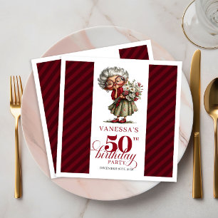 50th Birthday Party Funny Old Lady Napkins Quirky