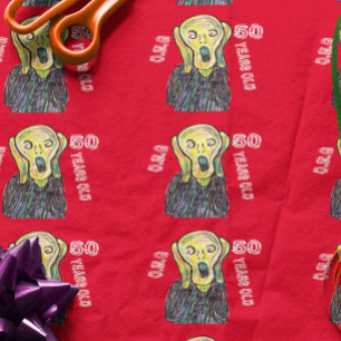 50th birthday party funny The Scream OMG Wrapping  Paper
