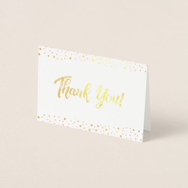 50th birthday party gold thank you foil card (Front)
