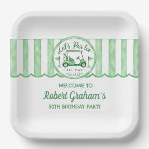 50th Birthday Party Golf Theme Let's Par-tee Paper Plate