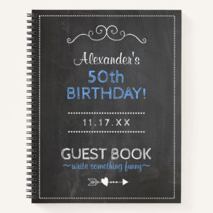 50th Birthday Party Guest Book Personalised  