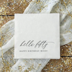 50th Birthday Party Hello 50 Modern Milestone Napkin