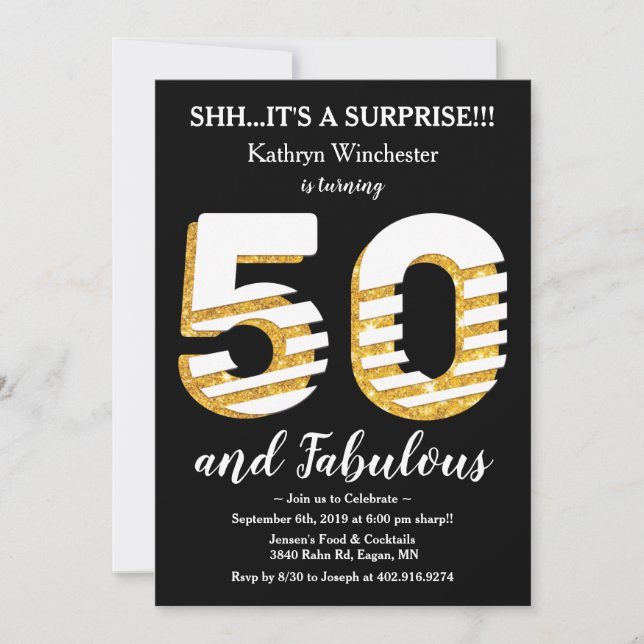 50th Birthday Party Invitation (Front)