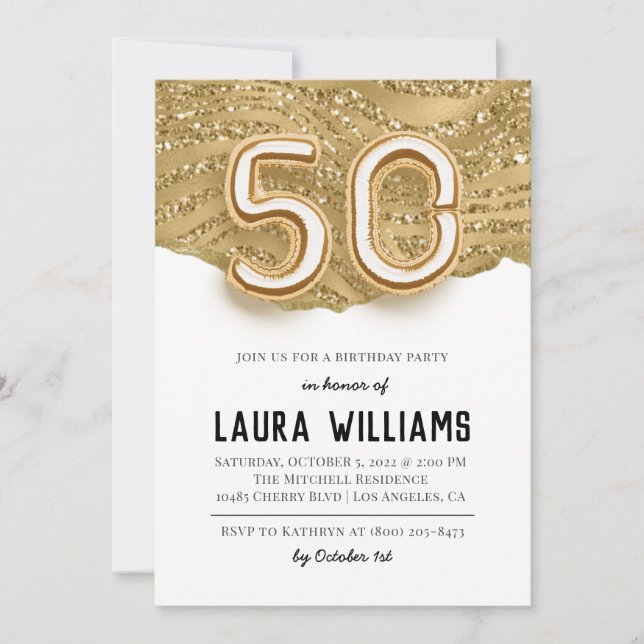 50th Birthday Party Invitation (Front)