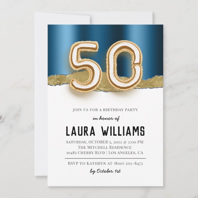 50th Birthday Party Invitation (Front)
