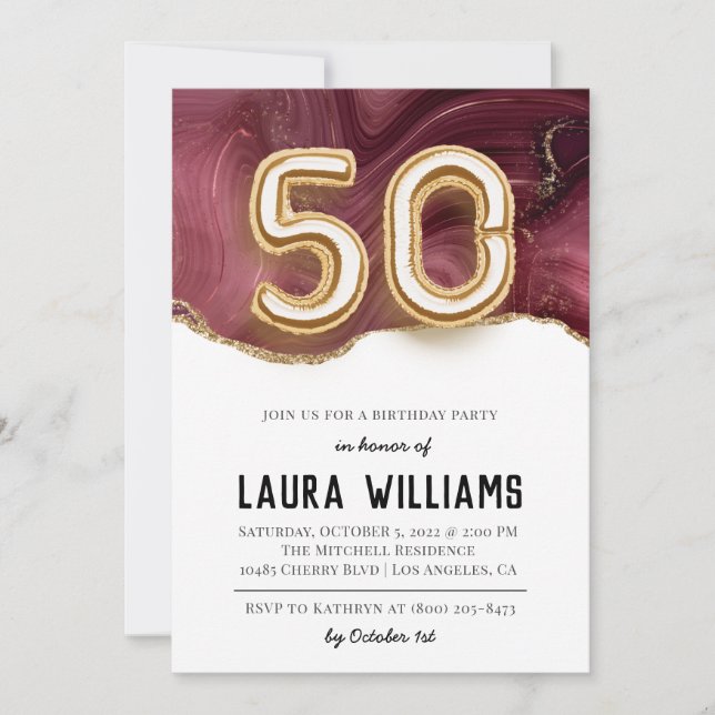 50th Birthday Party Invitation (Front)