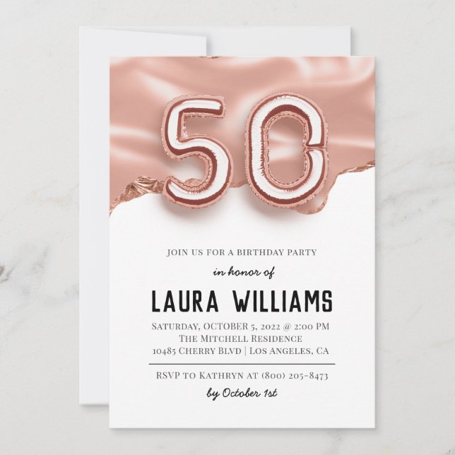50th Birthday Party Invitation (Front)