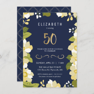 50th Birthday Party Invitation Customise- Fiftieth