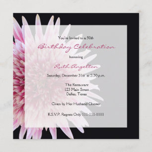 50th Birthday Party Invitation Gerbera Daisy