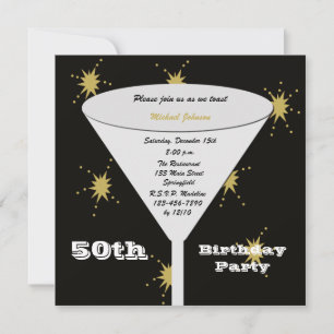 50th BIrthday Party Invitation Gold 50th Toast