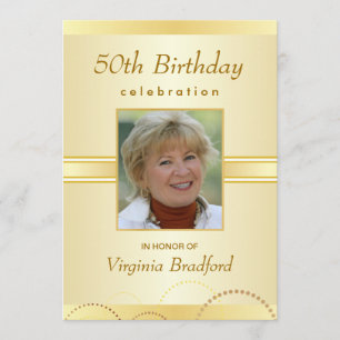 50th Birthday Party Invitation - Photo or Monogram