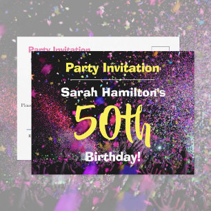 50th Birthday Party Invitation Postcard