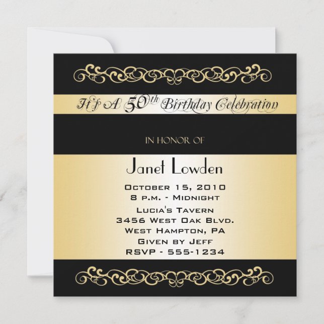 50th Birthday Party Invitations (Front)