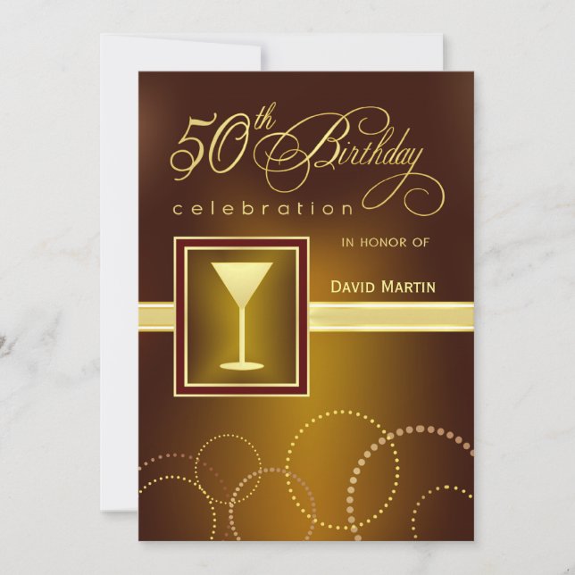 50th Birthday Party Invitations - Contemporary (Front)