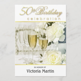 50th Birthday Party Invitations - For Her
