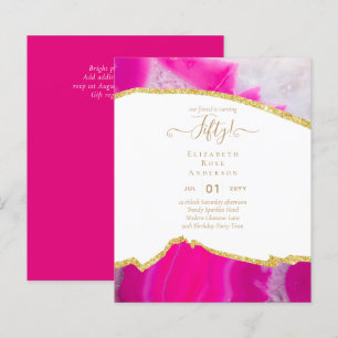 50th Birthday Party Invitations Glitter Glamour