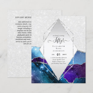 50th Birthday Party Invitations Glitter Glamour
