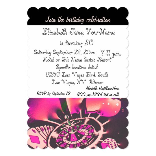 50th Birthday Party Las Vegas Invitation