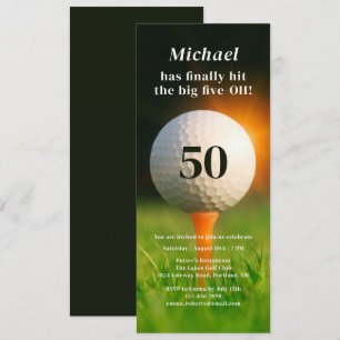 50th Birthday Party Modern Adult Golf Fifty Invita Invitation