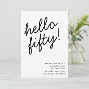 50th Birthday Party Modern Script Typography Invitation
