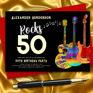 50th Birthday Party Music Rocks 50 Gold