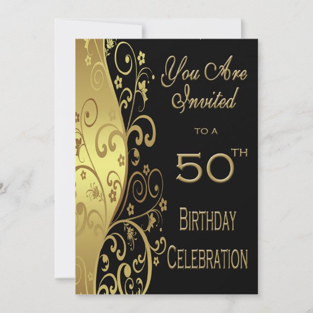 50th Birthday Party Personalised Invitation (Front)