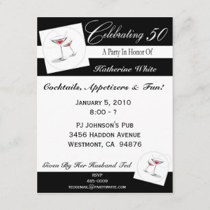 50th Birthday Party Personalised Invitation