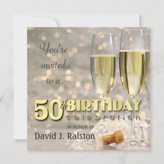 50th Birthday Party  - Personalised Invitations (Front)