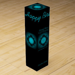 50th Birthday Party personalised Wine Box