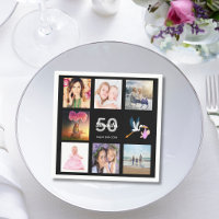 50th birthday party photo collage black
