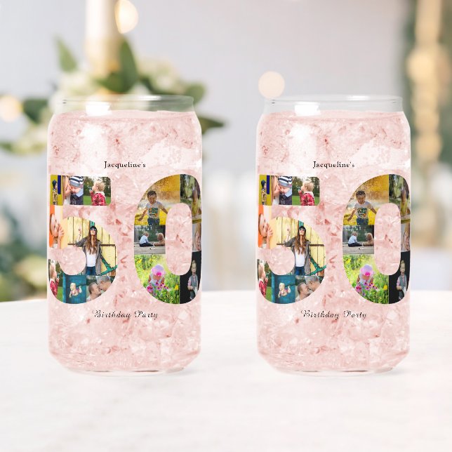 50th Birthday Party Photo Collage  Can Glass (Insitu (Wedding))