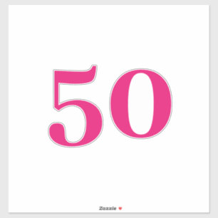 50th Birthday Party Pink Custom Age Number Fifty