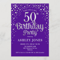 50th Birthday Party - Purple & Silver