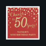 50th Birthday Party Red and Gold Diamond Napkins<br><div class="desc">50th Birthday Party Invitation with Red and Gold Glitter Diamond Background. Gold Confetti. Adult Birthday. Man or Woman Birthday. For further customisation,  please click the "Customise it" button and use our design tool to modify this template.</div>