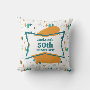 50th Birthday Party Retro Mid Century Any Age Cushion