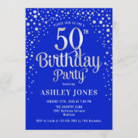 50th Birthday Party - Royal Blue & Silver
