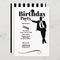 50th Birthday Party Silhouette Man Hat