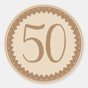 50th Birthday Party Silver Glitter Classic Classic Classic Round Sticker