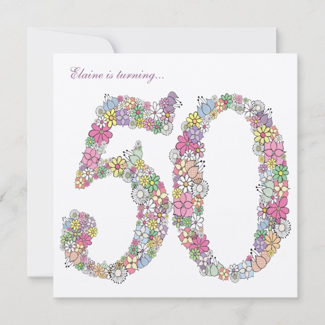 50th Birthday Party Spring Bloom Custom Invitation (Front)