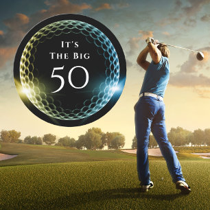 50th Birthday Party Stylish Modern Golf Golfer Invitation
