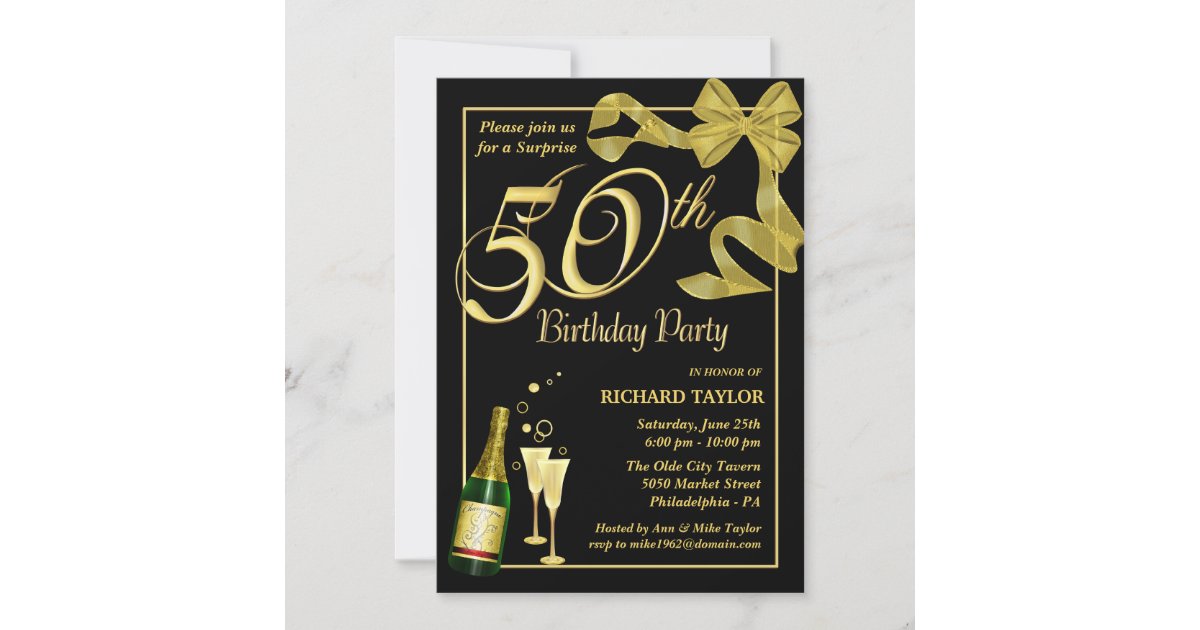 50th Birthday Party - Surprise Party Invitations | Zazzle