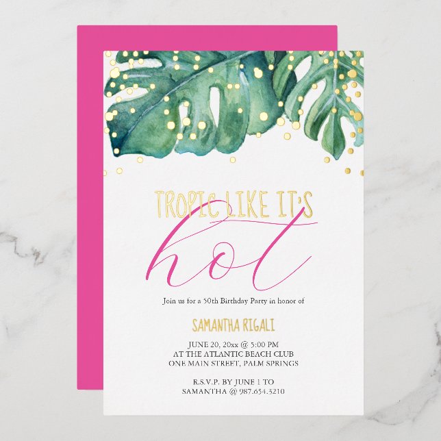 50th Birthday Party Tropical Theme (Front/Back)