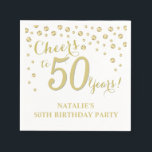 50th Birthday Party White and Gold Diamond Napkin<br><div class="desc">50th Birthday Party Invitation with White and Gold Glitter Diamond Background. Gold Confetti. Adult Birthday. Man or Woman Birthday. For further customisation,  please click the "Customise it" button and use our design tool to modify this template.</div>