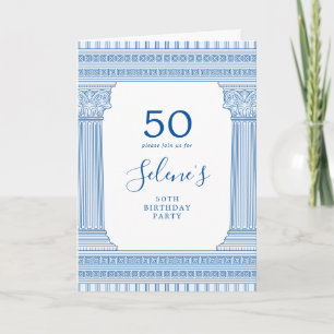 50th birthday party with custom colour Greek templ Invitation