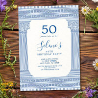 50th birthday party with custom colour Greek templ