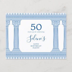 50th birthday party with custom colour Greek templ Postcard